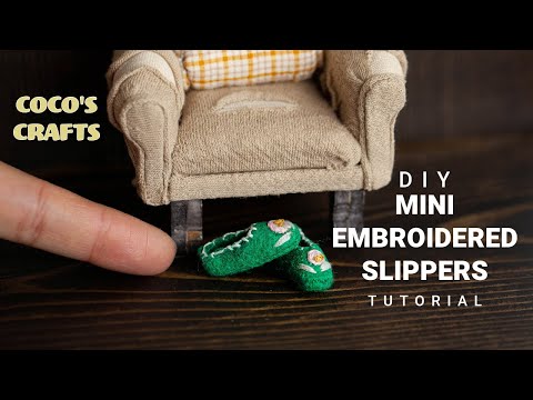 Miniature embroidered slipper tutorial.