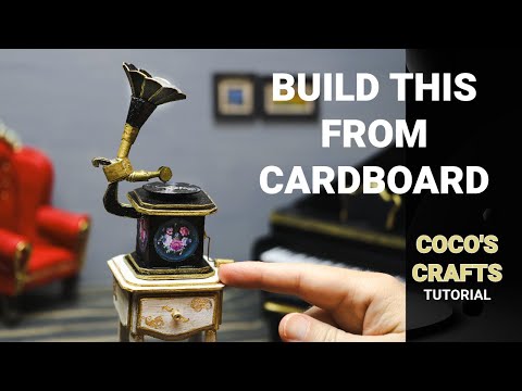 How to make a miniature phonograph from cardboard.