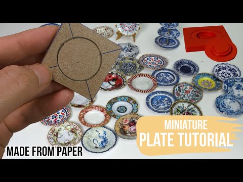 How to make miniature plates from paper and foil. 1/12 scale.